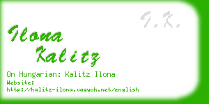 ilona kalitz business card